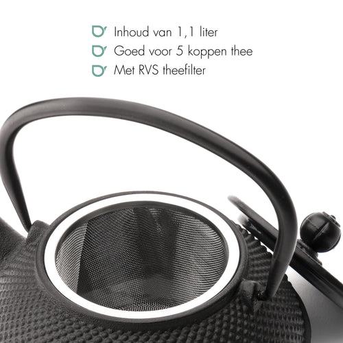 Theepot Bredemeijer Jang Gietijzer Zwart 0,5L Theepot Bredemeijer Jang Gietijzer Zwart 0,5L