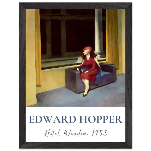 Artfulprints Poster met Lijst Edward Hopper - Hotel window   - 30x40 cm - Meerkleurig
