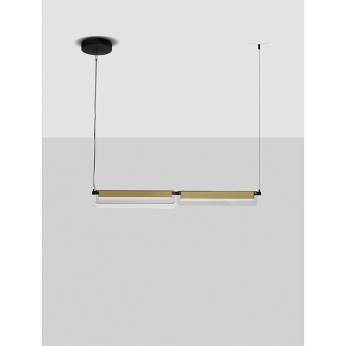 Nova Luce APNEA Hanglamp voor aan het plafond in de kleuren zandzwart, goud en grijs, Triac dimbare LED 20W 1200lm 3000K