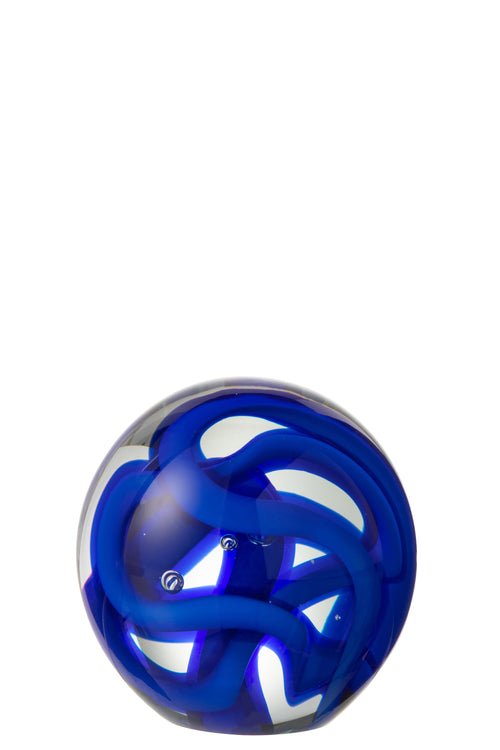 J-Line presse-papier Slinger - glas - blauw - medium