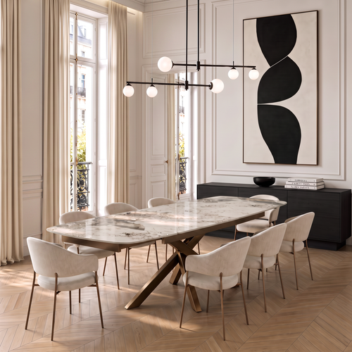 Premium Interiors - Uitschuifbare eettafel CAST - pandora-keramiek pandora 240cm