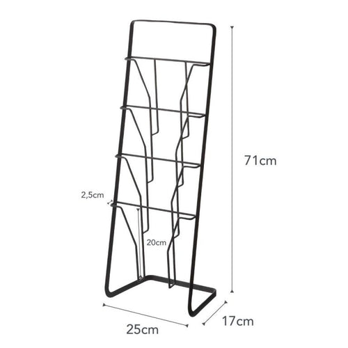 Yamazaki Tijdschriftenrek 4 vakken - Tower - Zwart - vtwonen shop