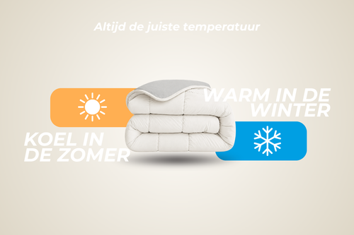 SnoozyBed - Dekbed zonder overtrek - Sand & Light Grey - 140x200cm