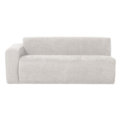 WOOOD 2-zits bank arm links Mojo Base - Wollig - Ecru - 74x185x97