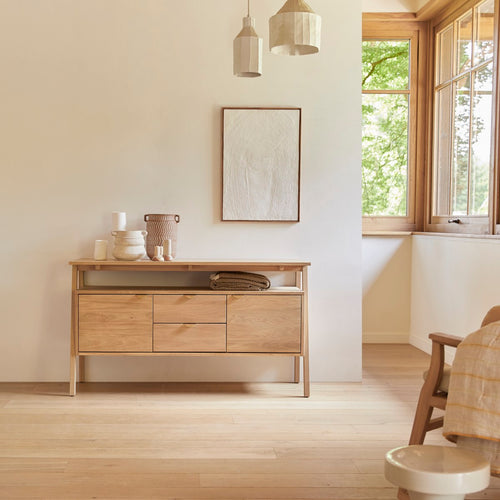 Tikamoon Massief eiken buffet 140 cm - Naturel