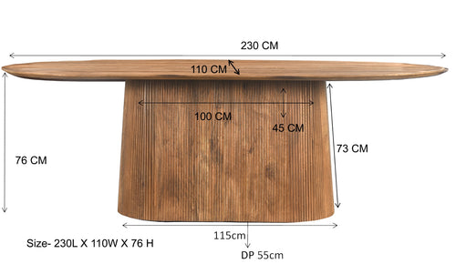 Livingfurn eetkamertafel Salvator - 230cm - mangohout
