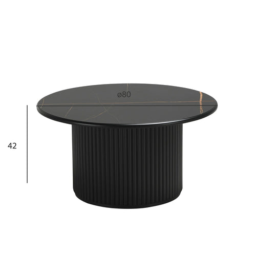 Furnhouse ronde salontafel Easy - Zwart - Ø 80 cm