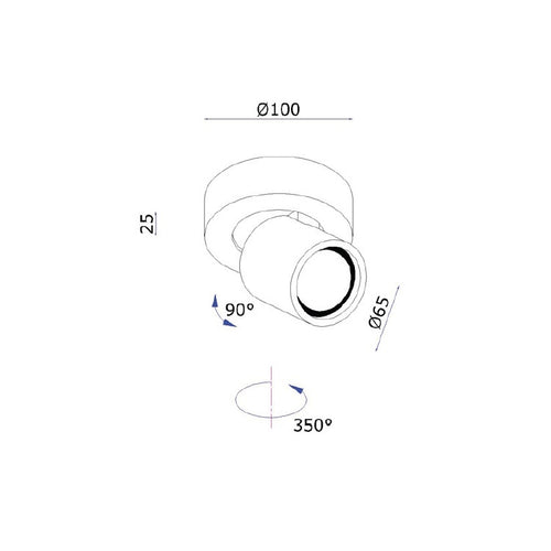 Artdelight Plafondlamp Laguna 1L Rond - Zwart
