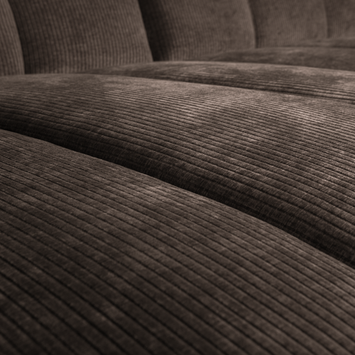 WOOOD chaise longue bank links Mojo - Geweven Ribstof - Bruin - 74x284x160