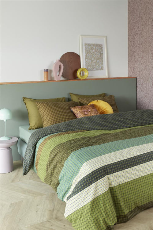 Beddinghouse Juno dekbedovertrek - Tweepersoons - 200x200/220 cm - Groen