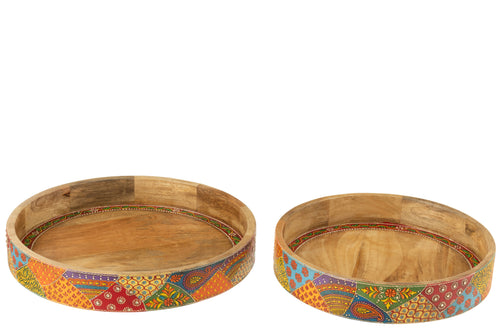 J-Line plateau 2 Handvaten - hout - mix - 2 stuks - vtwonen shop