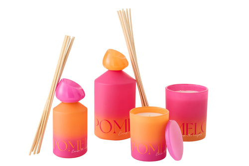 J-Line geurstokjes Oasis Oplosmiddel - Summer In The Air - glas - oranje/roze - large