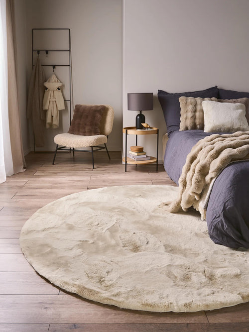 benuta nepbont vloerkleed Dave - crème - ø 180 cm