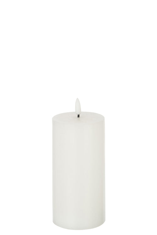 J-Line kaars - wit - medium - LED lichtjes