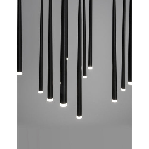 Merano Burnaby 12 lichts cluster hangende plafondlamp Sandy zwart aluminium LED 12x3W 2280Lm 3000K