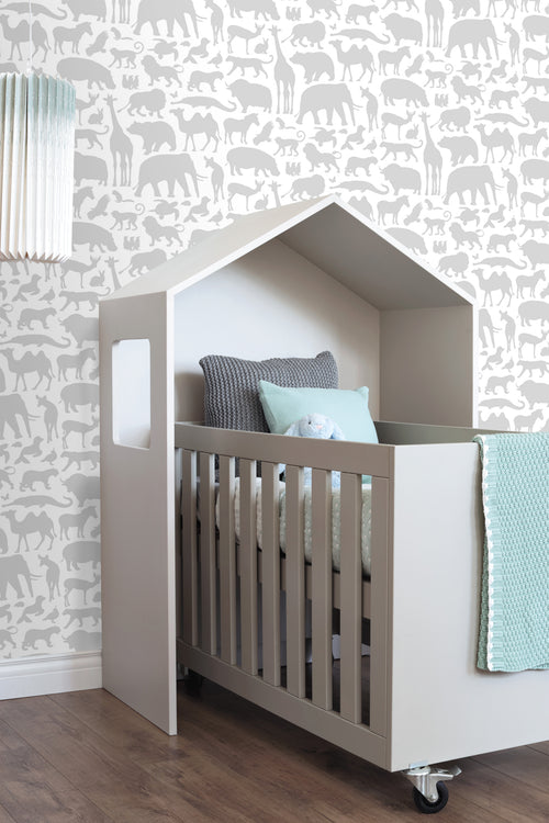ESTAhome behang dieren grijs - 53 cm x 10.05 m - 139054