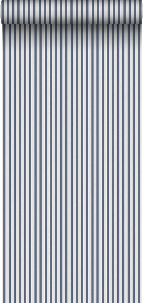 Sanders & Sanders behang strepen donkerblauw en grijs - 53 cm x 10.05 m - 640704