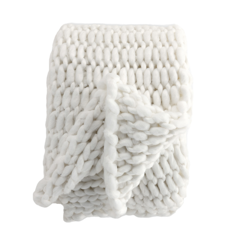 Nest living Verena Gebreide Plaid Wit - 170 x 130 cm - vtwonen shop