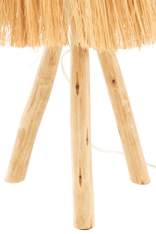 J-Line lamp Bahamas - hout/gras - naturel
