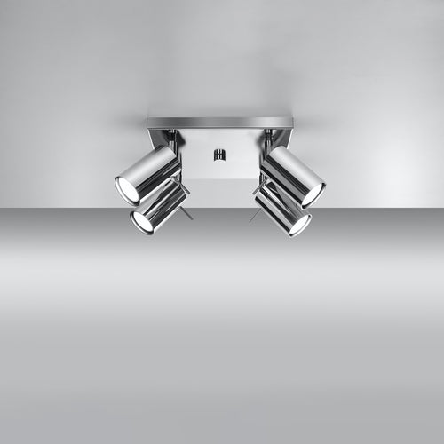 Sollux Lighting Plafondlamp RING 4 chroom - 25x25x16cm