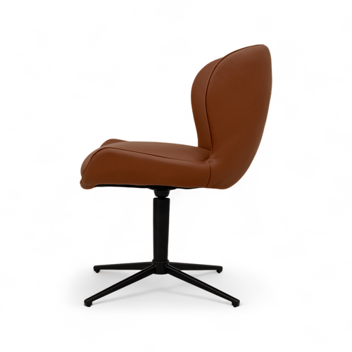 Furnhouse eetkamerstoel Nicklas - Donkerbruin - Leer - Set van 4