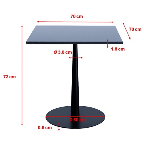 Kare Design Eettafel Bistrot Capri 70x70cm zwart graniet