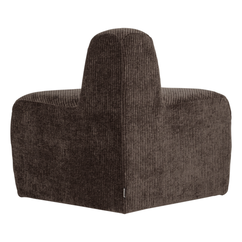 WOOOD eetbank hoek rond rugleuning Mojo Base - Rib - Bruin - 83x76x76