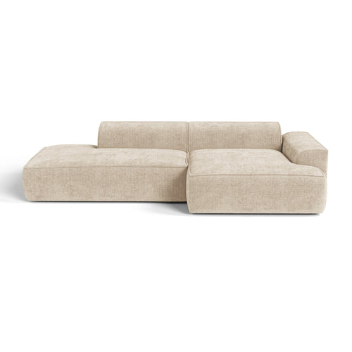 Premium Interiors - Rechthoekige hoekbank HANA - fluweel weefsel crème 260cm