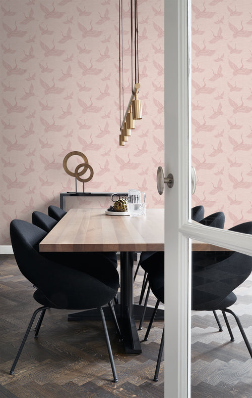 Origin Wallcoverings behang kraanvogels oudroze - 0,53 x 10,05 m - 347757 - vtwonen shop