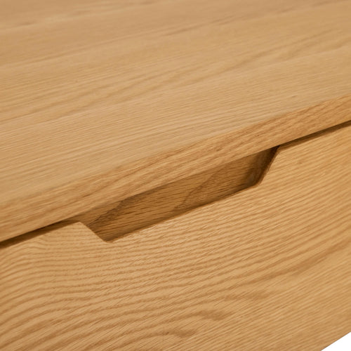 Furnhouse vitrinekast Nyborg - Natuurlijk eikenhout - MDF, Eikenfineer, Glas - 45x123x146