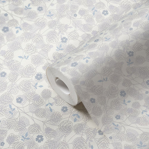Livingwalls behang bloemetjes wit, grijs en blauw - 53 cm x 10.05 m - AS-391111 - vtwonen shop