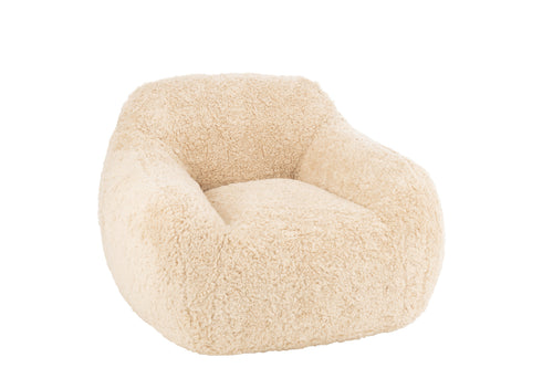 J-Line sofa Shearl  - polyester creme small