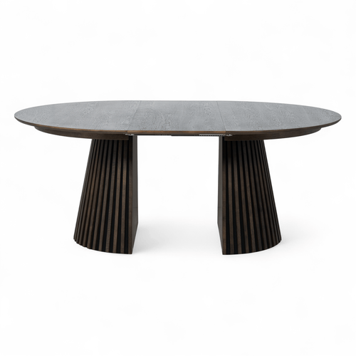 Furnhouse uitschuifbare eettafel Svendborg - Gerookt eikenhout - Ø 140/240x140 cm