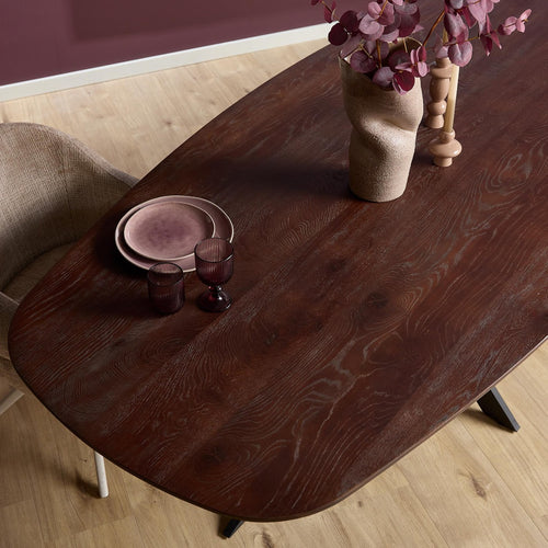 StarFurn Eettafel Ferris - Deens Ovaal Bruin Hout - 200x110x76cm
