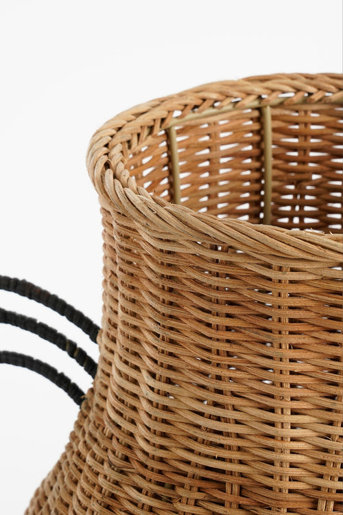 Mica Decorations Fabiola Decoratie Vaas - H43 x Ø30 cm - Rotan - Bruin - vtwonen shop