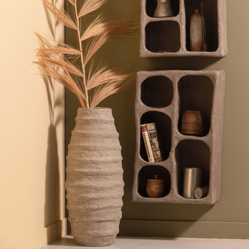 WOOOD wandkastje Clay - Papier Mache - Grijs - 70x45x23 - vtwonen shop