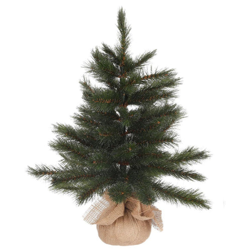Triumph Tree Forest Frosted Kunstkerstboom H60 x D46 cm - Kunstboom in Jute Zak - Kunst Kerstboom voor Binnen - 64 Tips - Groen