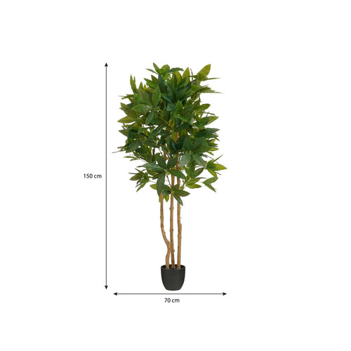 Mica Decorations Vingerplant Kunstplant in Bloempot - H150 x  Ø70 cm - Groen