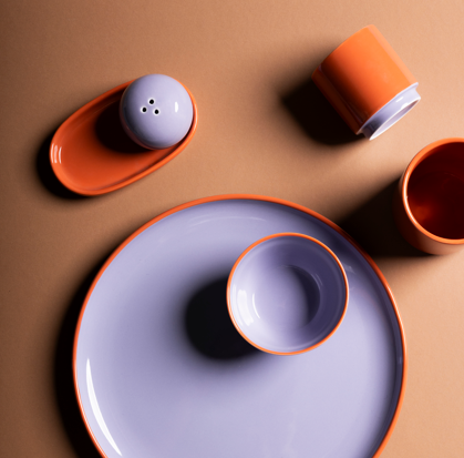 Ona - Mokkakop 13cl paars/oranje Duo - Set van 4 - vtwonen shop