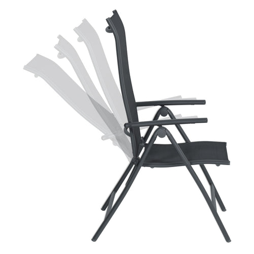 Garden Impressions tuinstoel Santos donker grijs - verstelbaar - 4 stuks