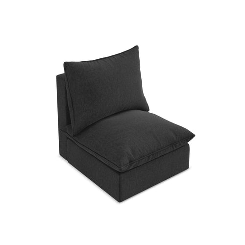 LaMiaSofa Bankmodule midden Ravenna - velours - zwart - 75x90x77