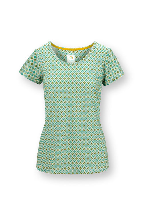 Pip Studio - Tilly Pyjama Shirt - Dames - Mojo - Groen - XS