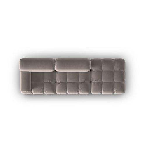 Cosmopolitan Design - Rechte modulaire bank Cortina 4-zits, flueel cappuccino - 94x282x70cm