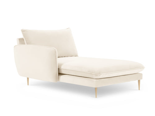 Cosmopolitan Design linker meridiaan Vienna flueel, lichtbeige - 170x110x95cm