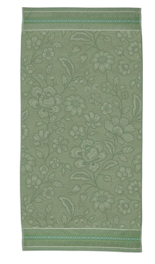 Pip Studio badlaken Jasmin Jacquard - 70x140 cm - groen - vtwonen shop