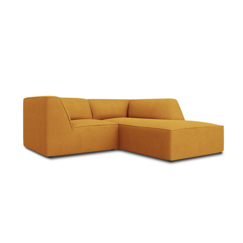 Cosmopolitan Design - Modulaire hoekbank rechts Siena 3-zits, structurele stof geel - 180x186x69cm