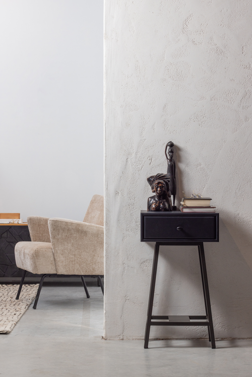 WOOOD sidetable Skybox- Hout/Metaal - Zwart - 70x45x30 - vtwonen shop