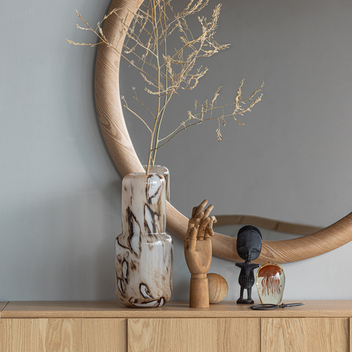 WOOOD spiegel 100x100 cm Glivon - Hout Fineer - Naturel