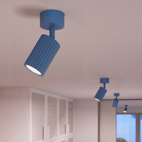 Sollux Lighting Plafondlamp KARBON 1 lichtblauw - 7x7x18cm