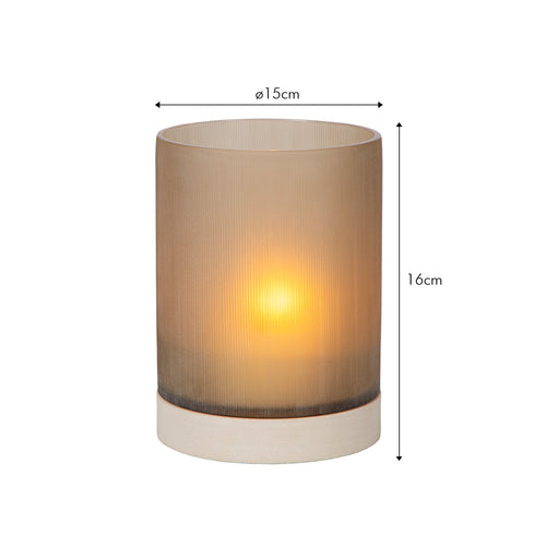 Atmooz kaarsenhouder Lionel M - beige - Ø 15 x H 16 cm